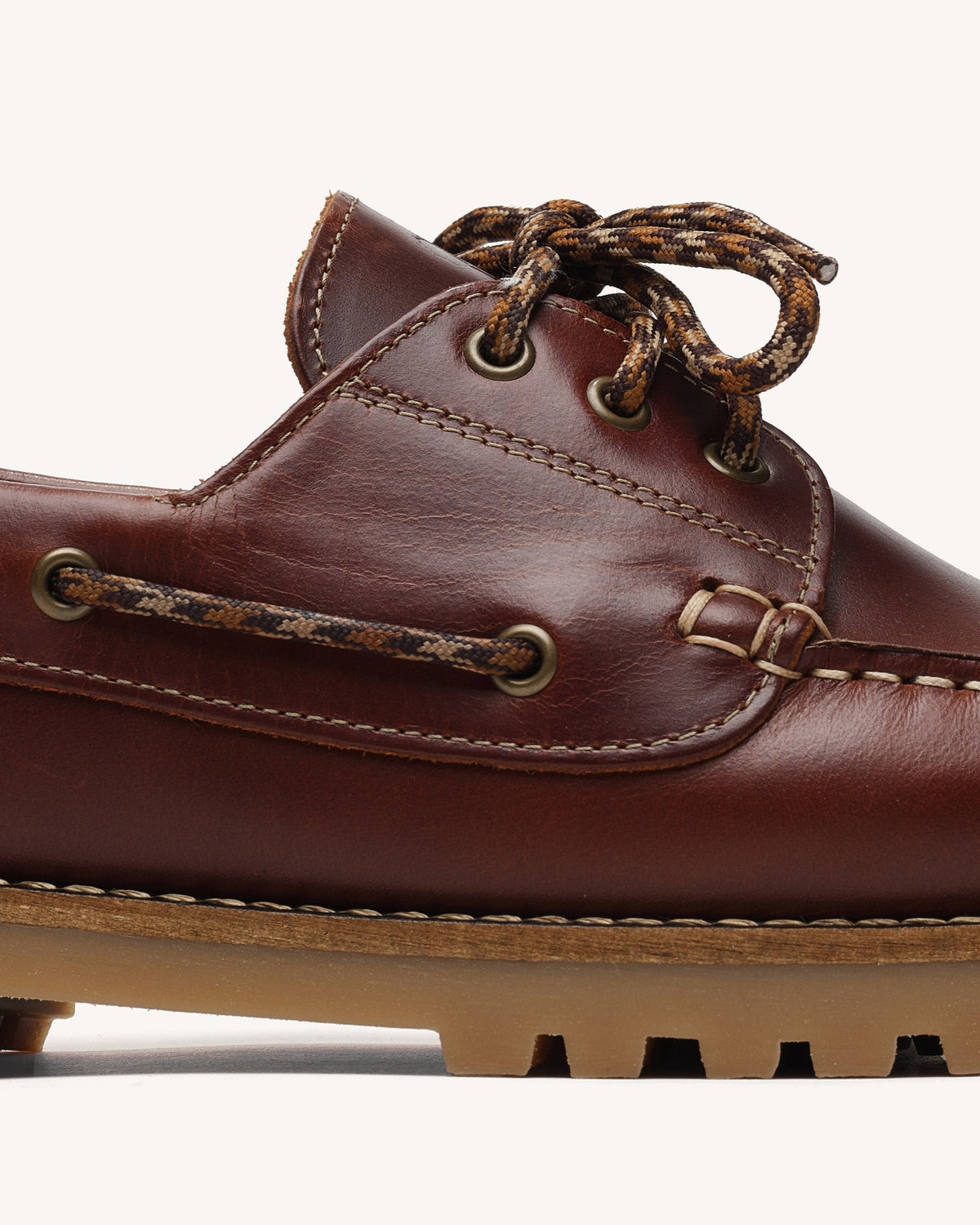 LARCH Chaussures bateau en cuir — Marron — vue 2
