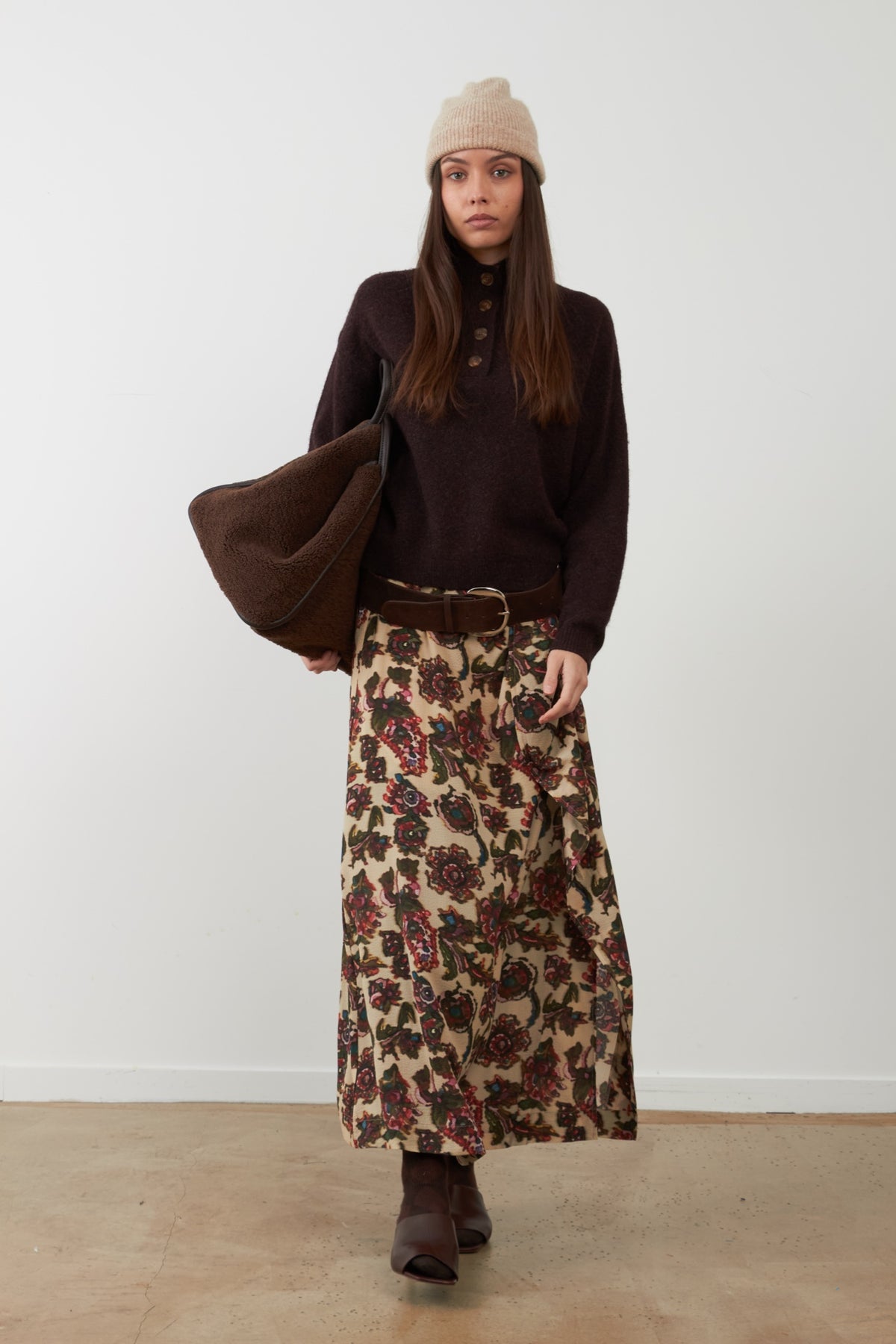 NATHANIELLE Pull en maille laine mélangée — Burgundy — vue 2