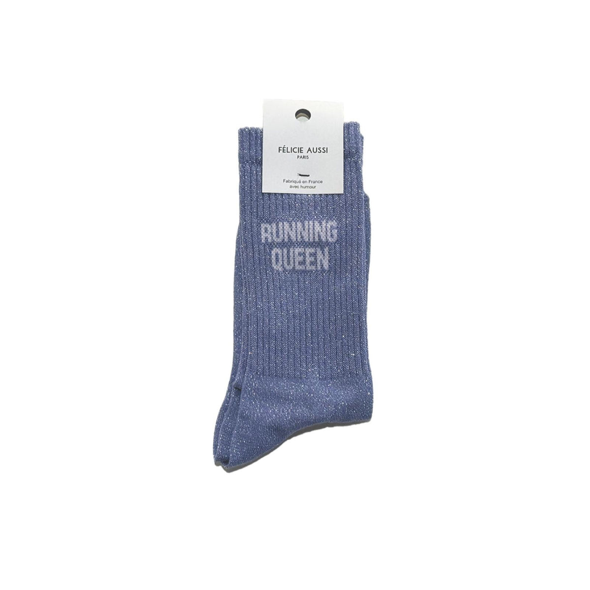 Félicie Aussi Chaussettes « Running Queen » pailletées — Felicie Aussi — Lavande pailleté — photo produit | Appart 17 Bruxelles