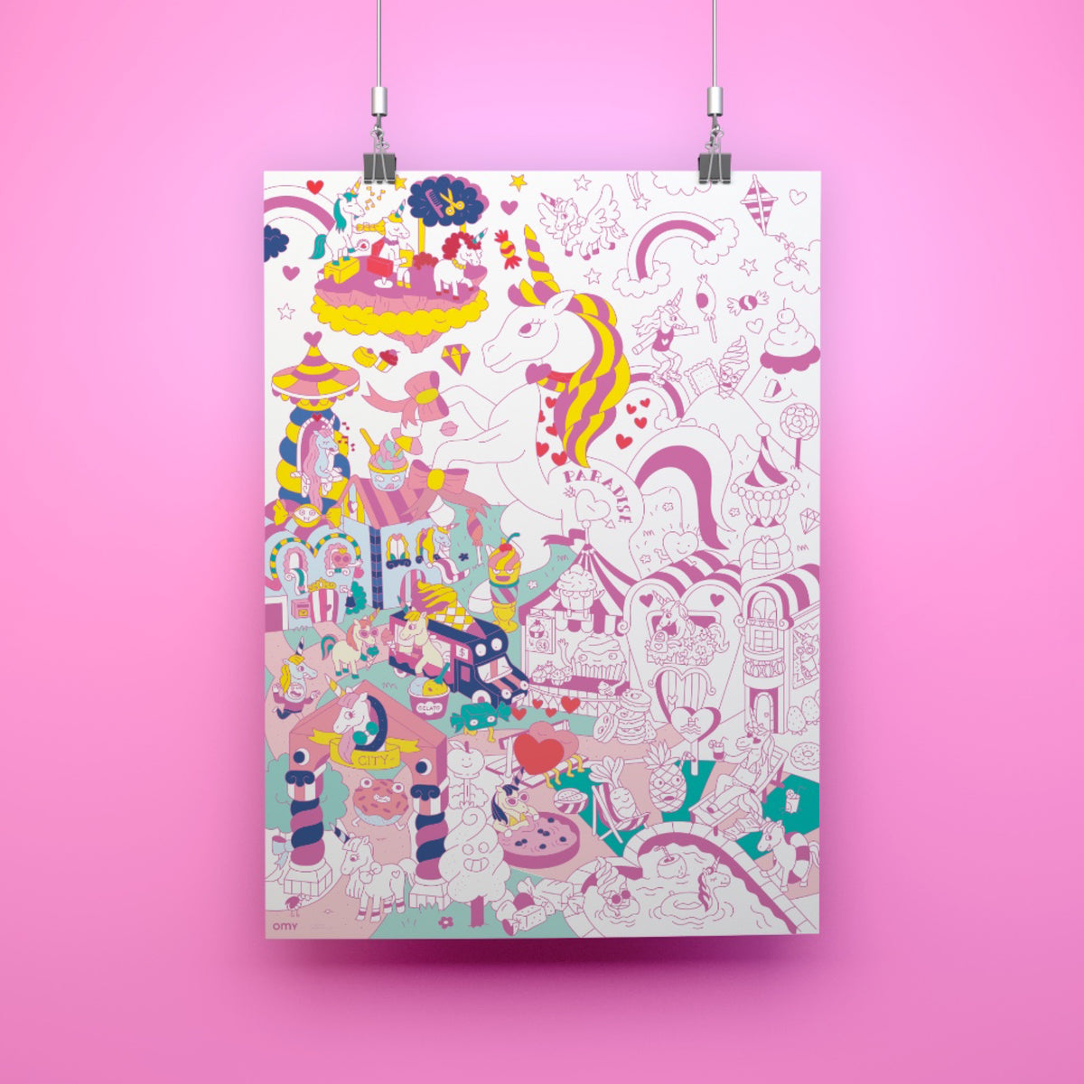 Poster géant à colorier 70 × 100 cm — OMY — Lily — autre vue 2 | Appart 17 Bruxelles