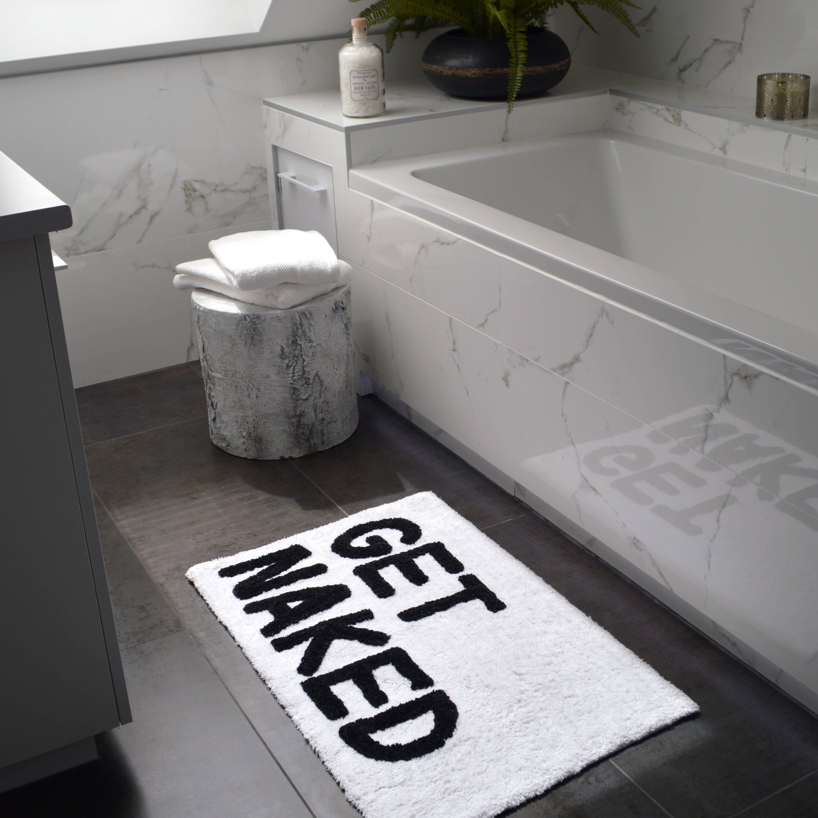 Tapis de bain « Get Naked » tufté main — Gris & blanc — vue 5, Gris & blanc | Appart 17