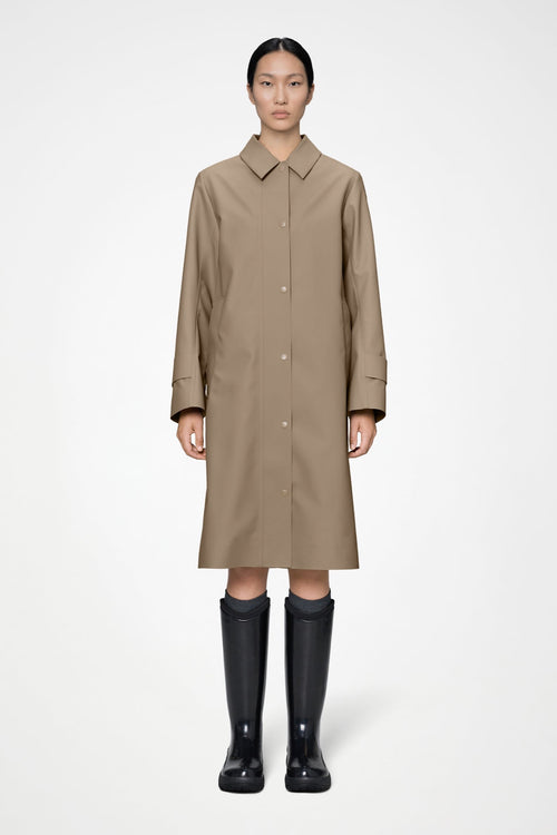 Rains NARA Long W Jacket Imperméable long cintré à capuche amovible — 2 coloris