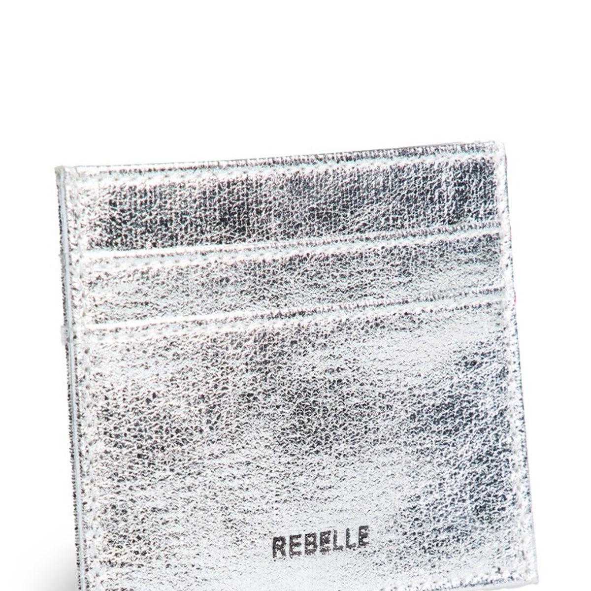PCELSE Porte-cartes métallisé à message doré — Pieces — Silver Colour — packshot | Appart 17 Bruxelles