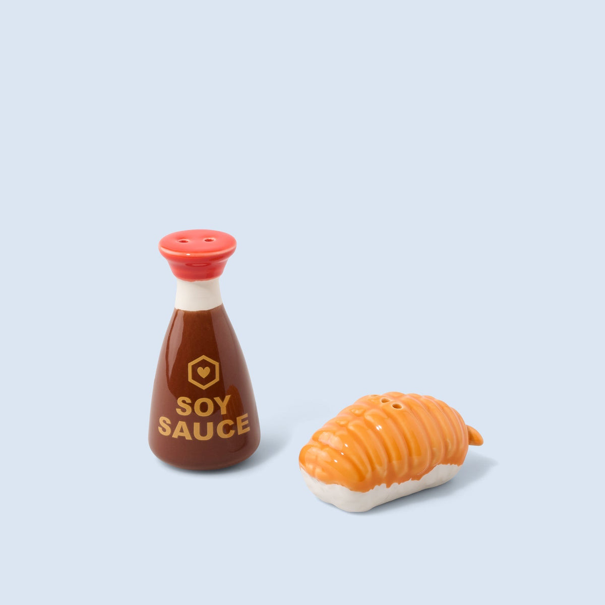 Fluid Market Sel & Poivre Sushi et sauce soja en céramique — Fluid Market — Orange & marron — packshot | Appart 17 Bruxelles