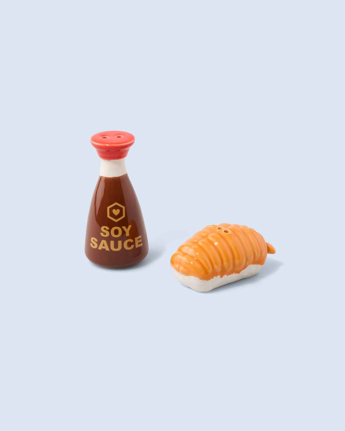 Fluid Market Sel & Poivre Sushi et sauce soja en céramique — Fluid Market — Orange & marron — packshot | Appart 17 Bruxelles