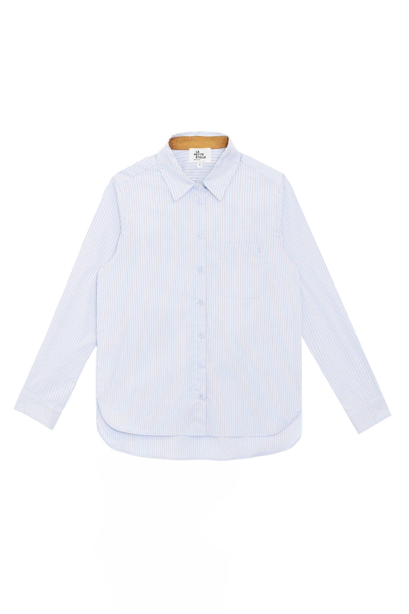 Chemise rayée Carli à poignets contrastés — Écru et bleu — vue 8
