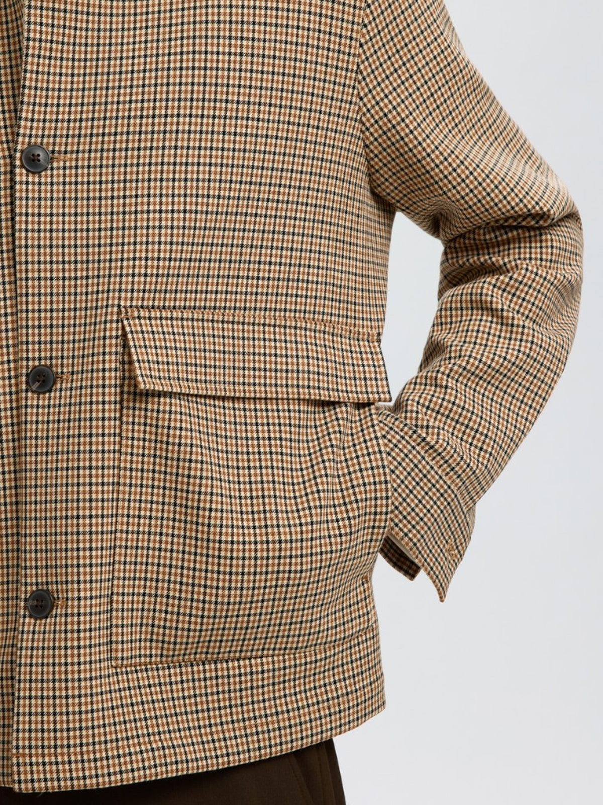 Selected Homme SLMREG-EZRA Blazer hybride à carreaux, coupe regular — Selected Homme — Monks Robe Checks — gros plan matière 6 | Appart 17 Bruxelles