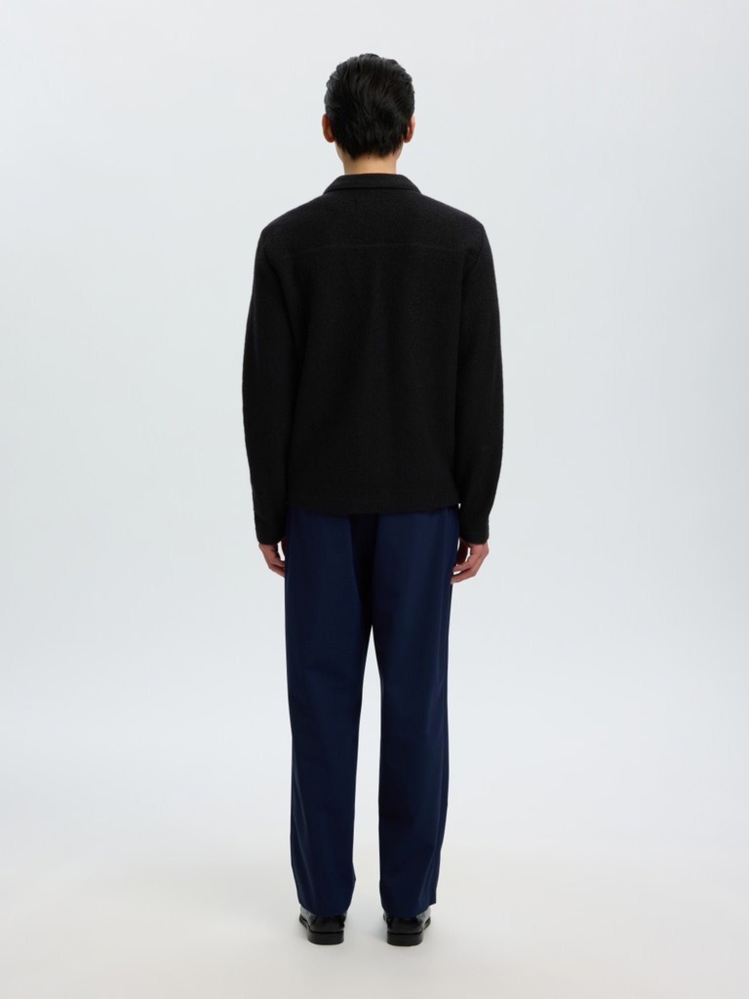 SLMNEALY Cardigan workwear en laine — Noir — vue 3