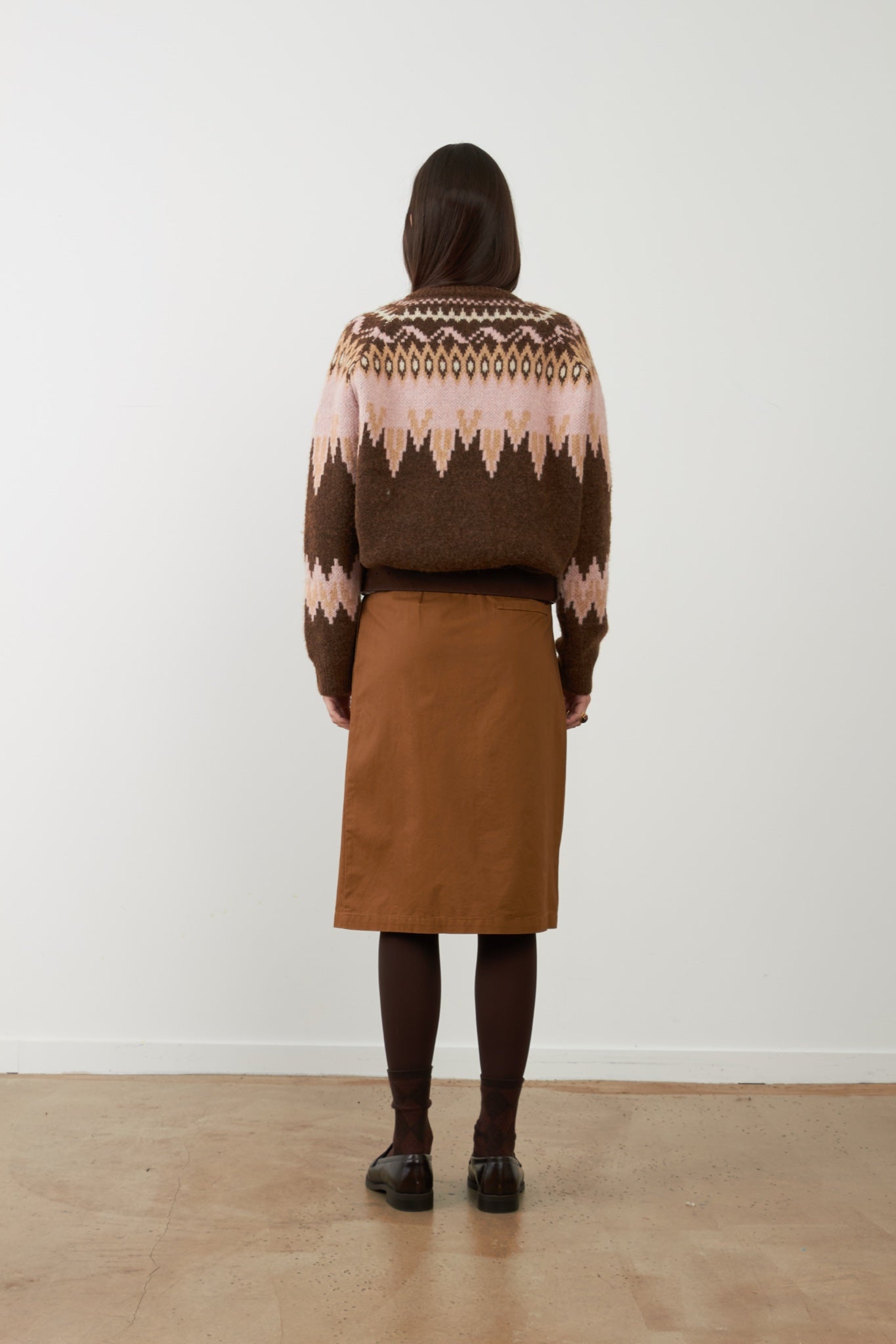 ALISTAIR Pull en maille bicolore — Choco Et Rose — vue 4