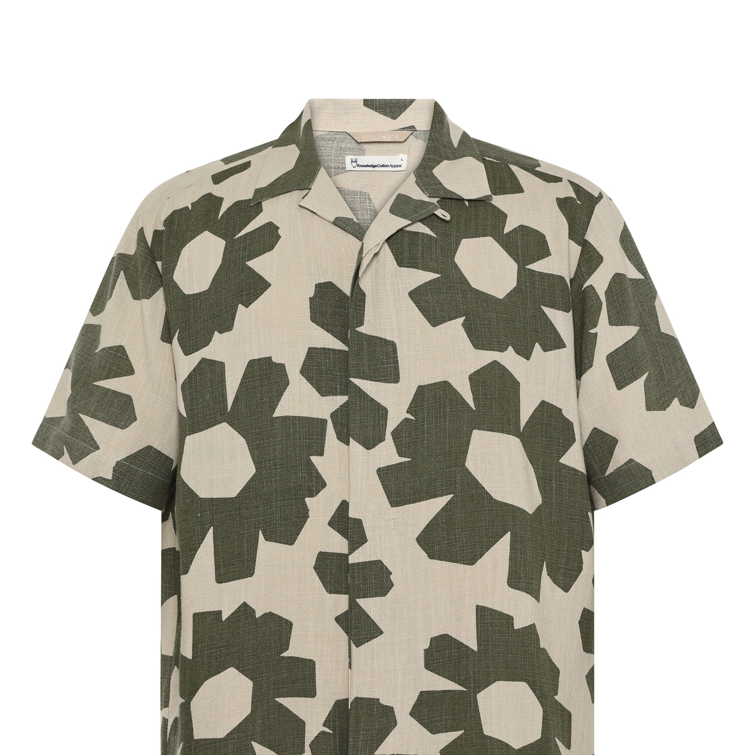 Chemise Lin-Lyocell Imprimée KnowledgeCotton Apparel — Blue