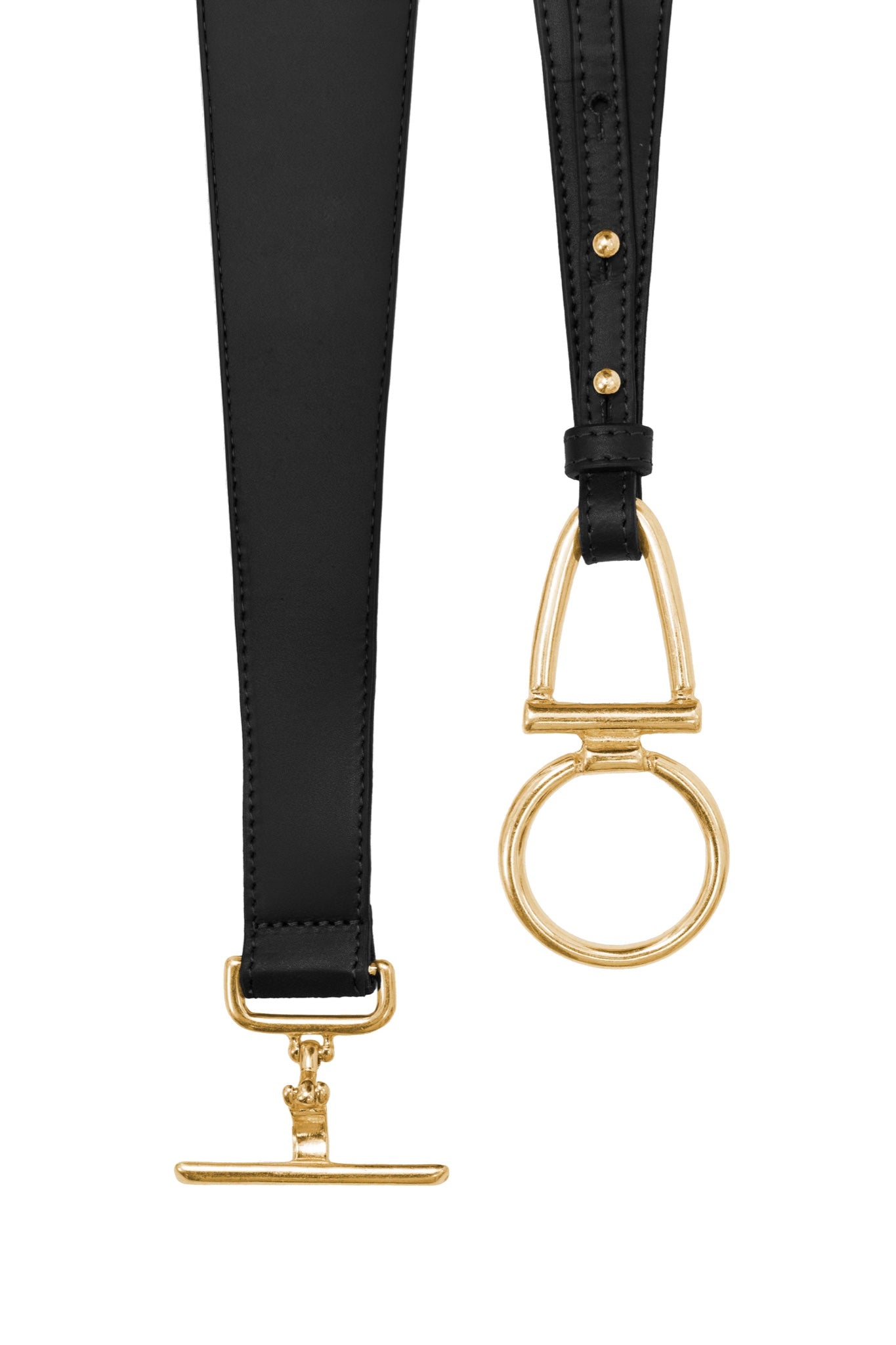Ceinture Alaia en cuir à boucle dorée — Noir — vue 6