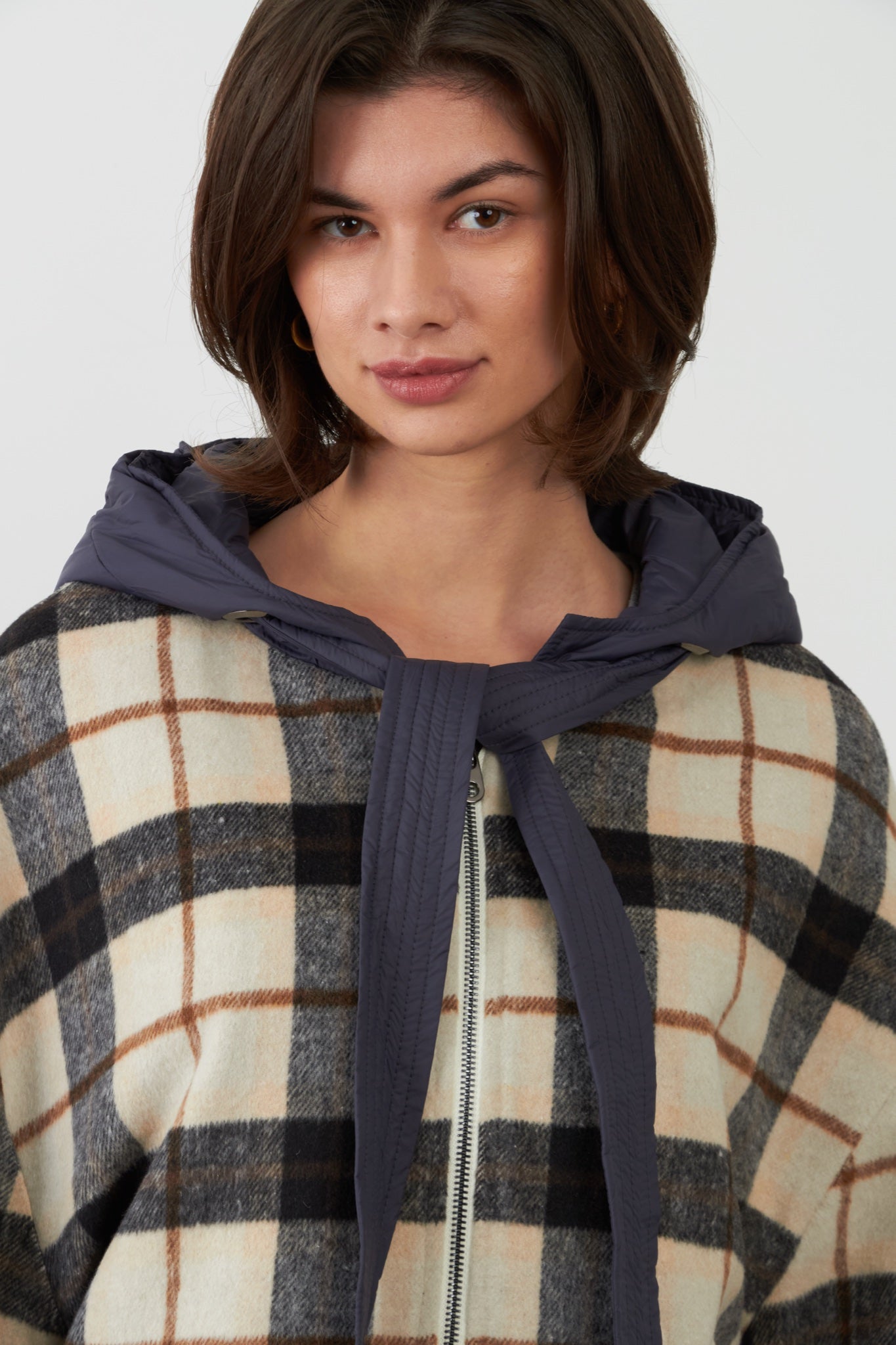 LESTER Veste à carreaux — Carreaux Beige et Noir — vue 5