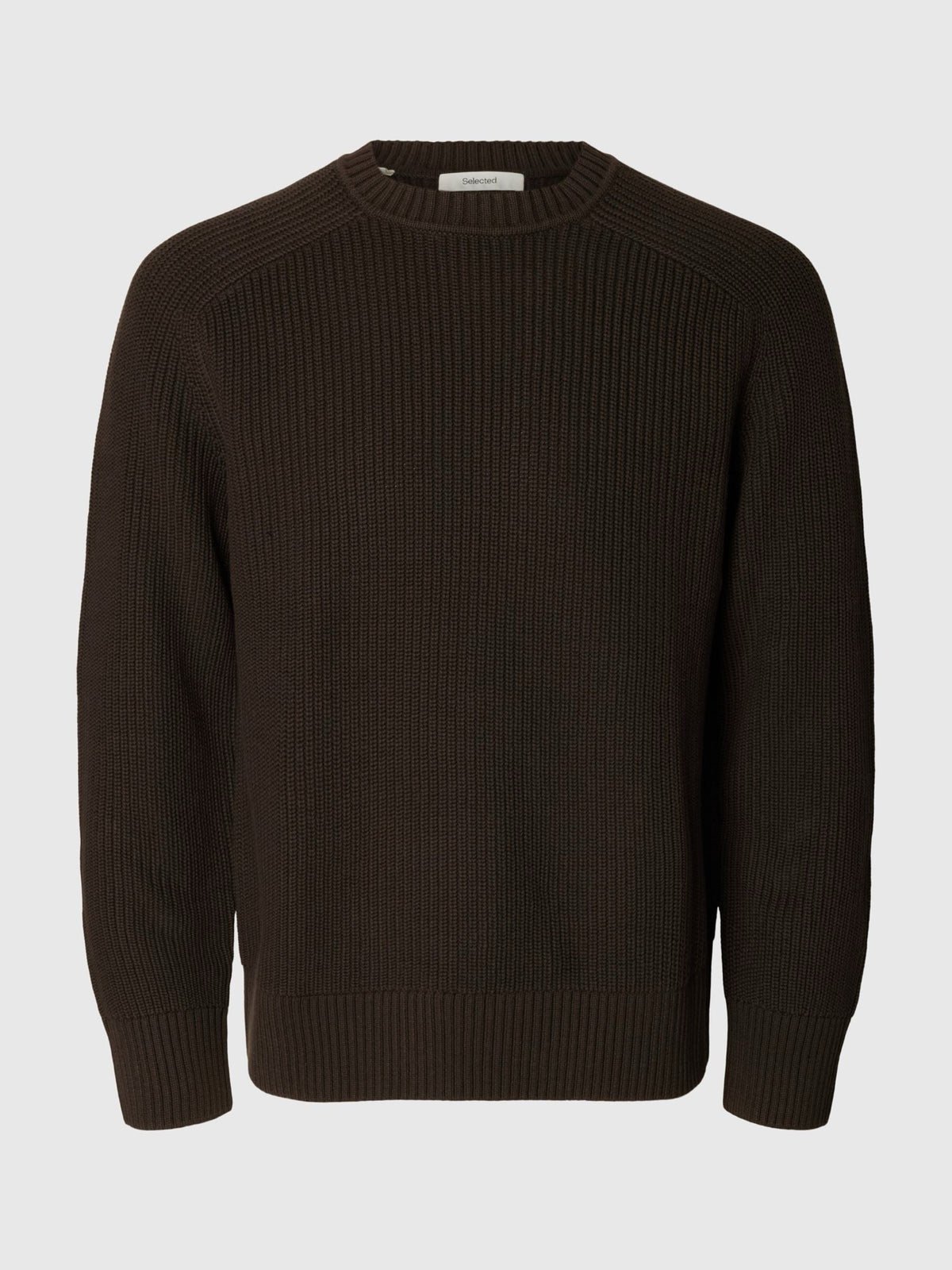 SLMPIM Pull col rond en maille côtelée à manches raglan — Selected Homme — Delicioso — packshot 5 | Appart 17 Bruxelles