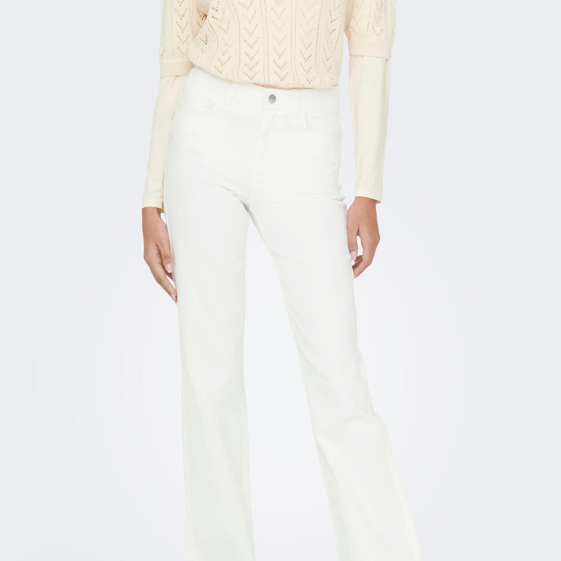 FLORA HIGH FLARED WHITE DNM