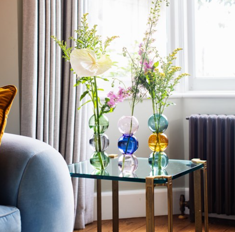 Triple Bubble Vase Turquoise & Yellow — Sass & Bell — vue de face | Appart 17