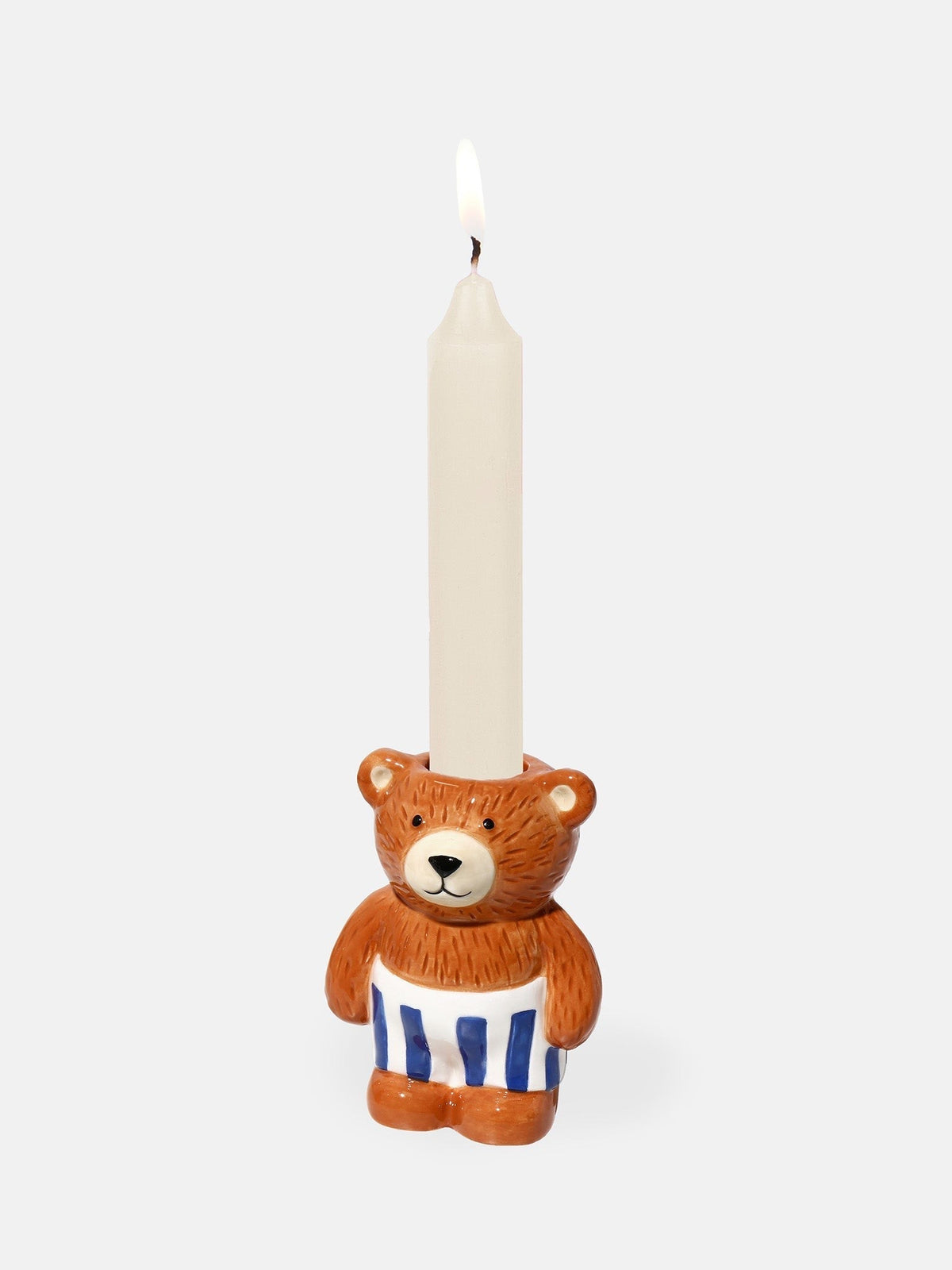 Bougeoir ourson Teddy en céramique — DOIY — Caramel — avec bougie 3 | Appart 17 Bruxelles