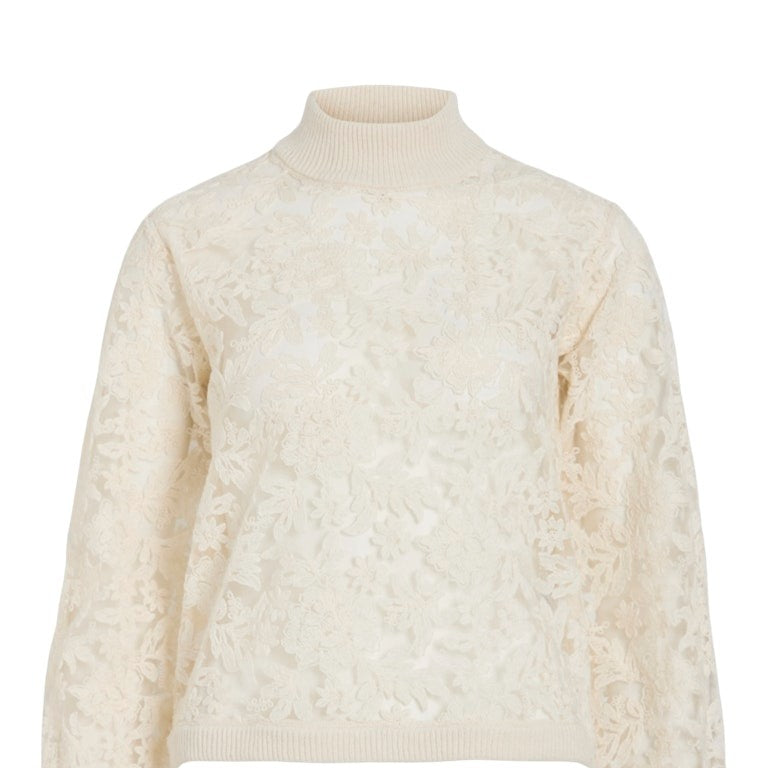 Top En Dentelle Haut Col Haut