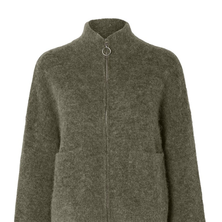 SLFSIA Cardigan En Laine Albaca Zippé
