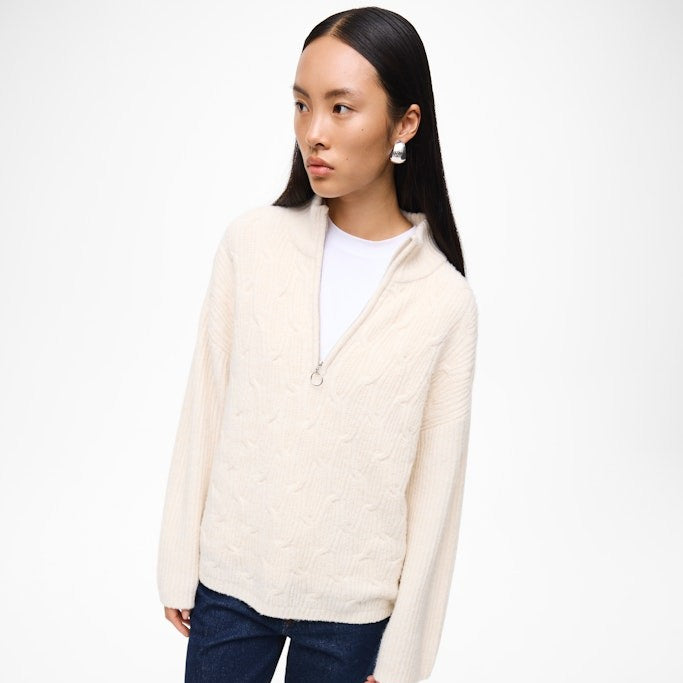 VILASSIA Knitted Top Collar Top