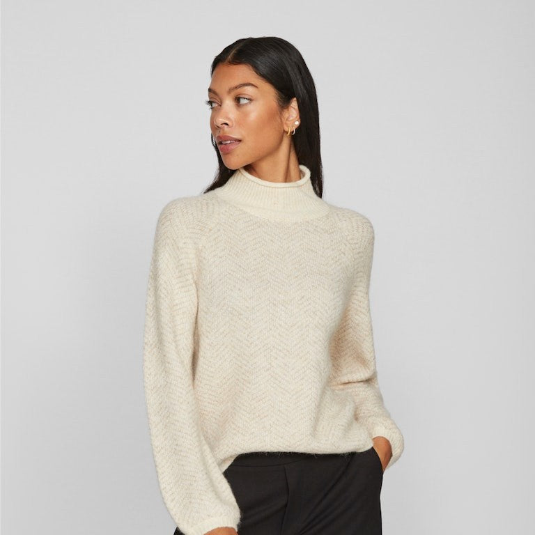 VILORY Top En Laine Femmes Haut Col