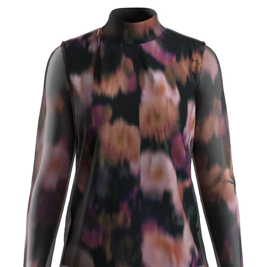 YASMINDY Top Mesh Haut Col Hochet