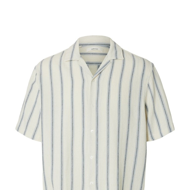 SLHRLXCAL Chemise Résort Col Jacquard — SELECTED HOMME BLACK — porté | Appart 17