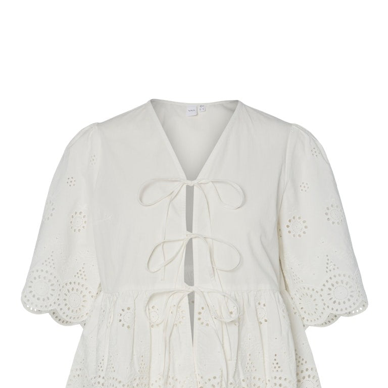 YASCORNELIA T-Shirt Femme Croisé Broderie