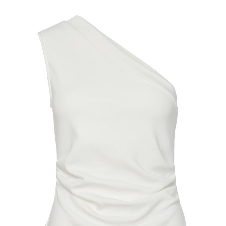 YASVENICE Top Asymétrique Blanc Coton
