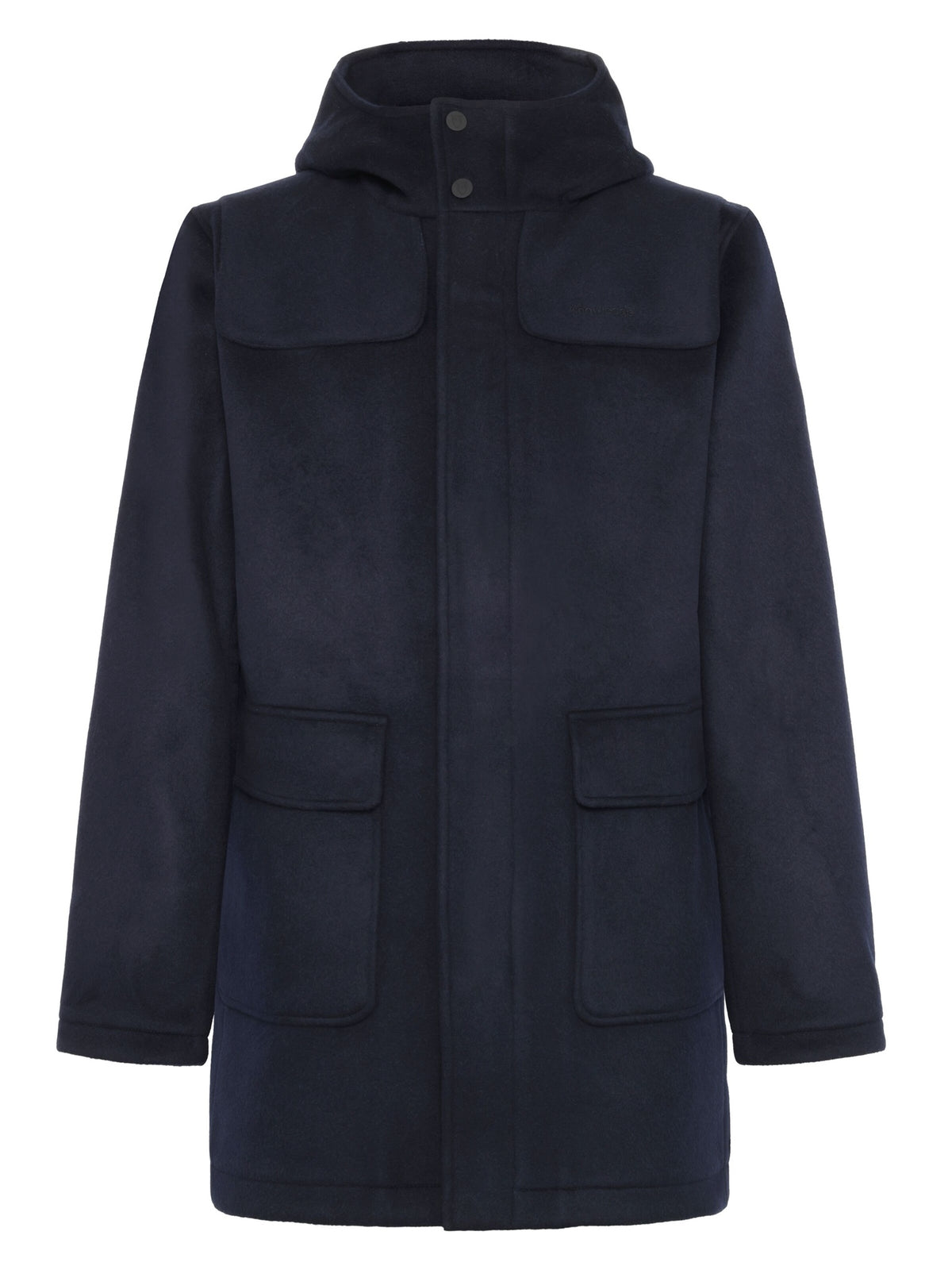 Duffle-coat Wool à capuche amovible en laine recyclée — KnowledgeCotton Apparel — Night Sky — packshot 7 | Appart 17 Bruxelles
