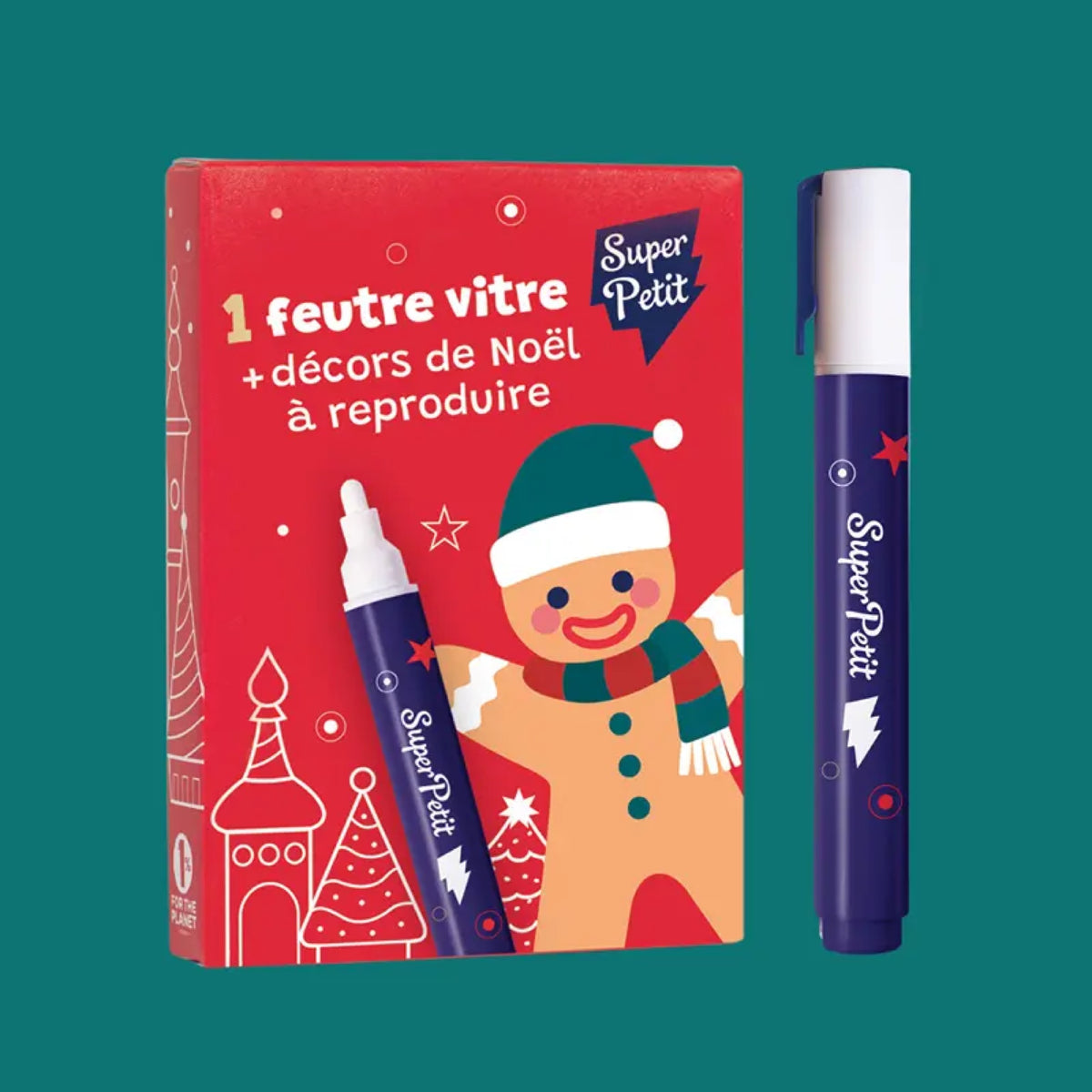 Kit de décoration de vitres de Noël, feutre effaçable — SuperPetit — Noël — packshot | Appart 17 Bruxelles