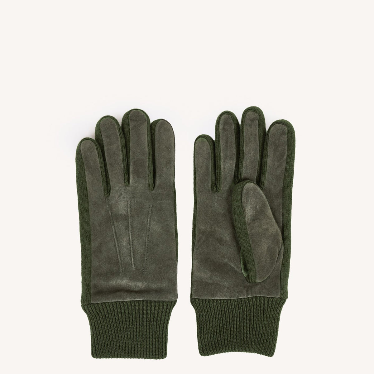 GLOVES MIX Gants en nubuck de porc doublés laine — FAGUO — Kaki — packshot | Appart 17 Bruxelles