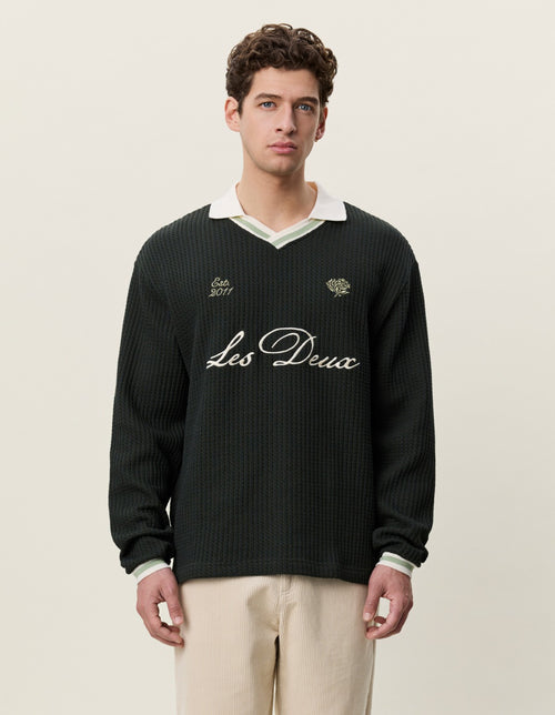 Waffle LS Football Jersey Maillot gaufré à manches longues — Rosin Green