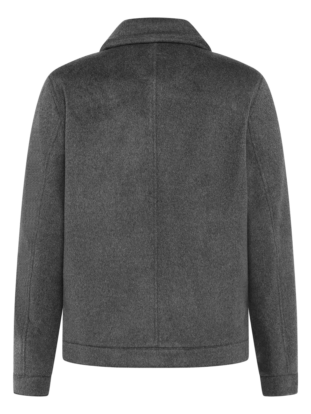 Veste Wool en laine recyclée col chemise — KnowledgeCotton Apparel — Gris foncé chiné — packshot 8 | Appart 17 Bruxelles