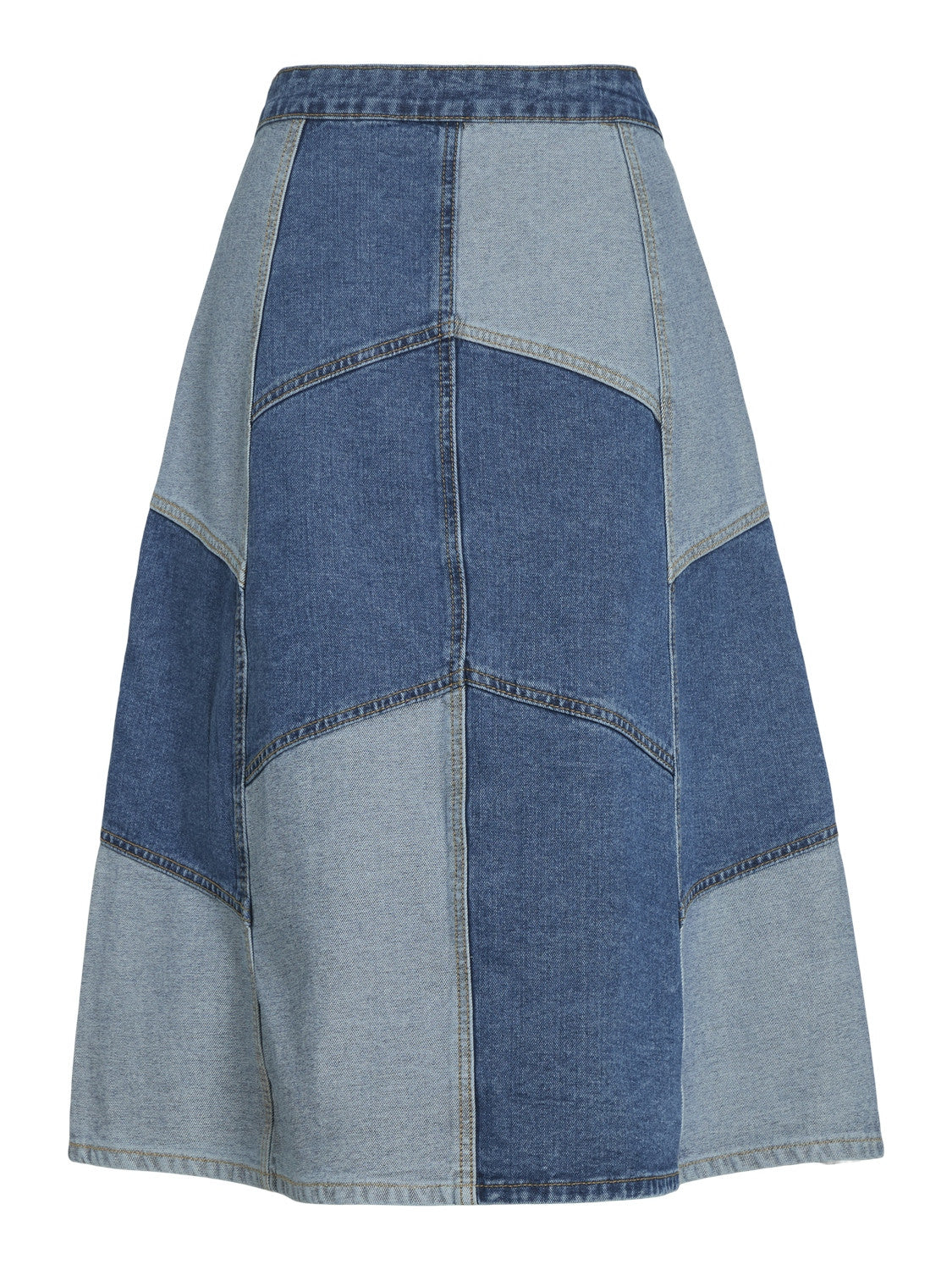 VIBALA MIDI DENIM BLOCK SKIRT
