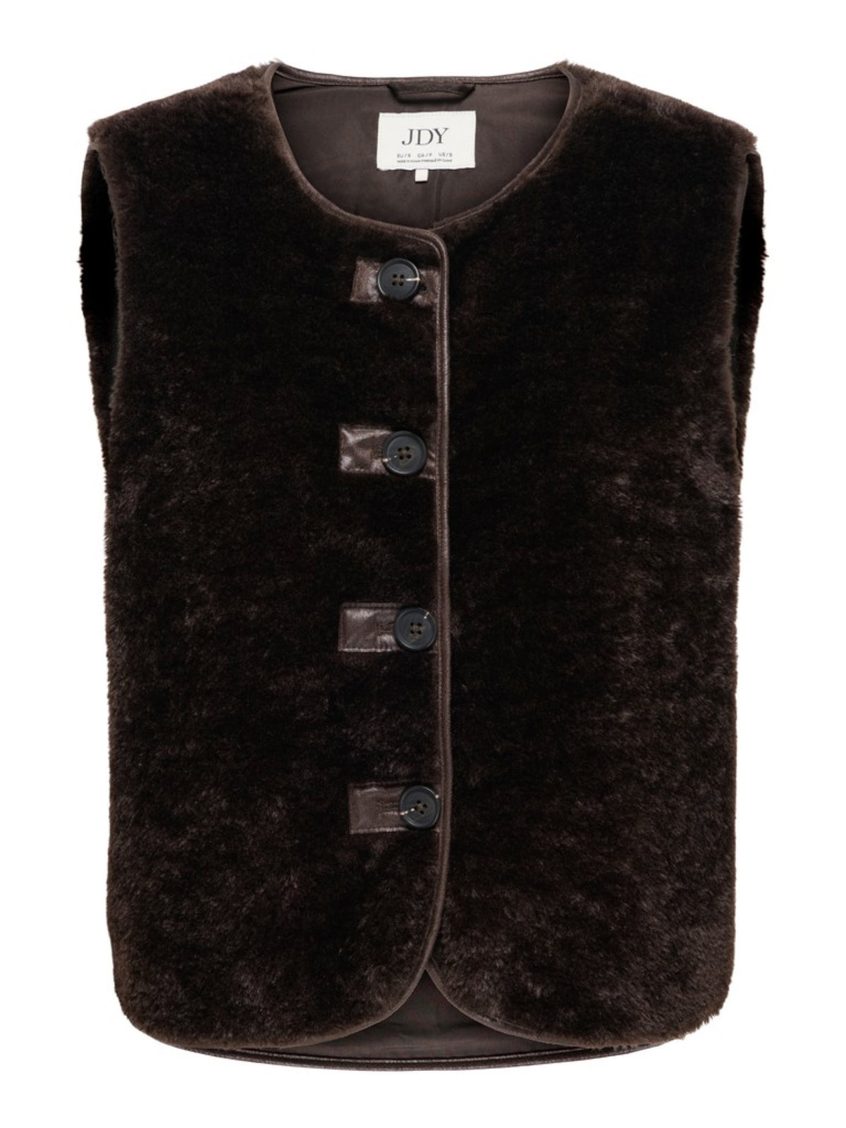 JDYASTA Gilet sans manches en fausse fourrure — JDY — Chocolate Torte — packshot | Appart 17 Bruxelles
