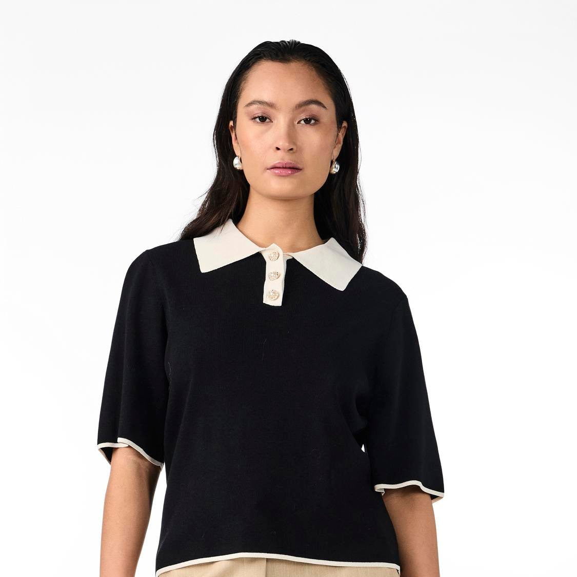 YASMILLE SS KNIT PULLOVER