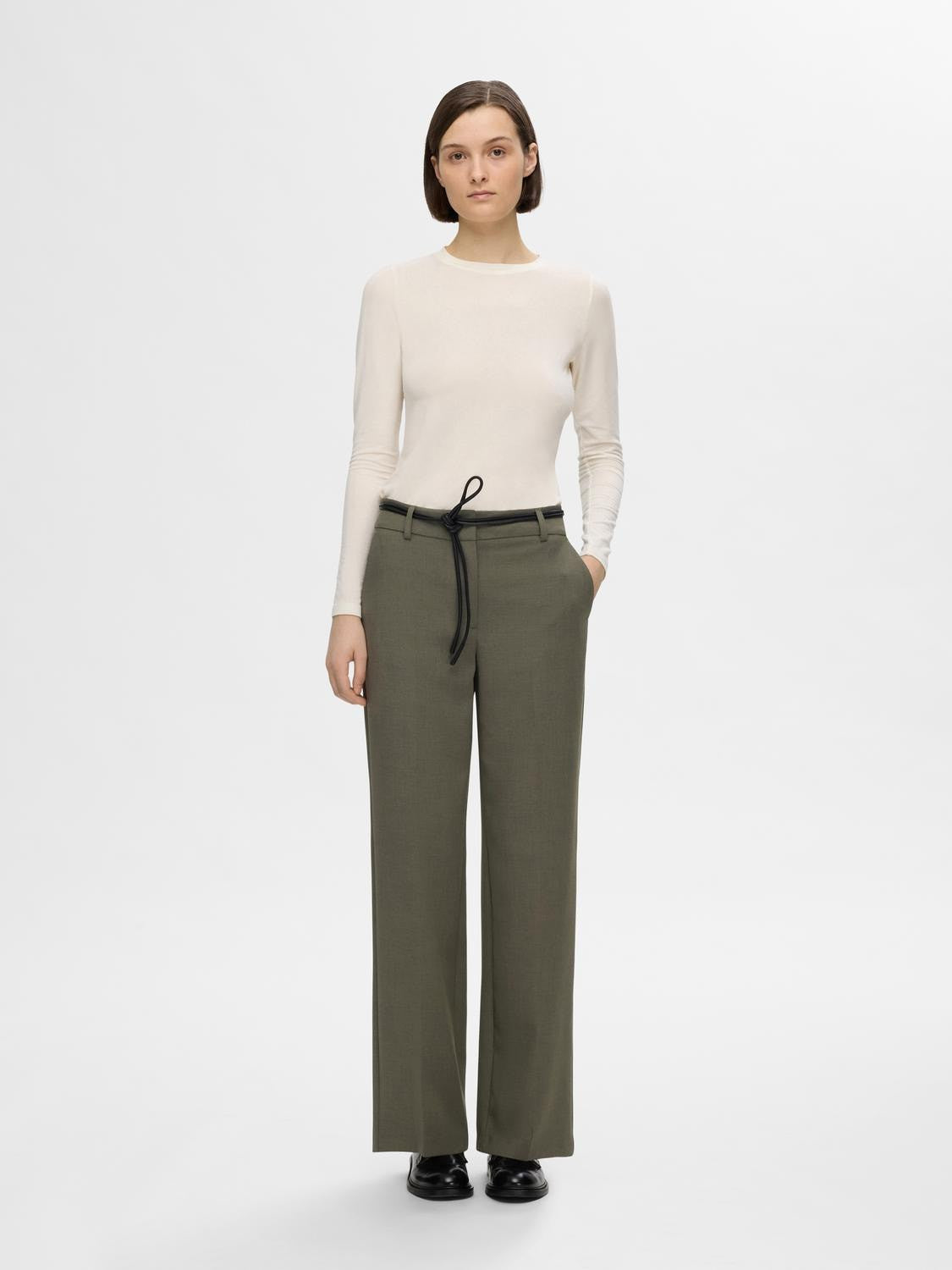 SLFRITA MW WIDE PANT MEL NOOS