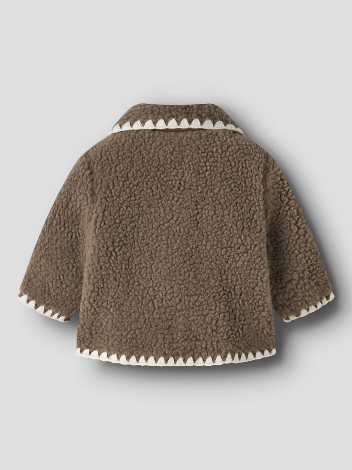 NBFLAJO Veste teddy à bordure brodée bébé fille — Lil' Atelier — Shitake — autre vue 3 | Appart 17 Bruxelles