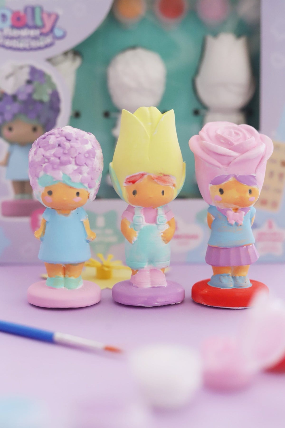 Kit de peinture Dolly Collection, 3 figurines à décorer — mako moulages — Flower — autre vue 5 | Appart 17 Bruxelles