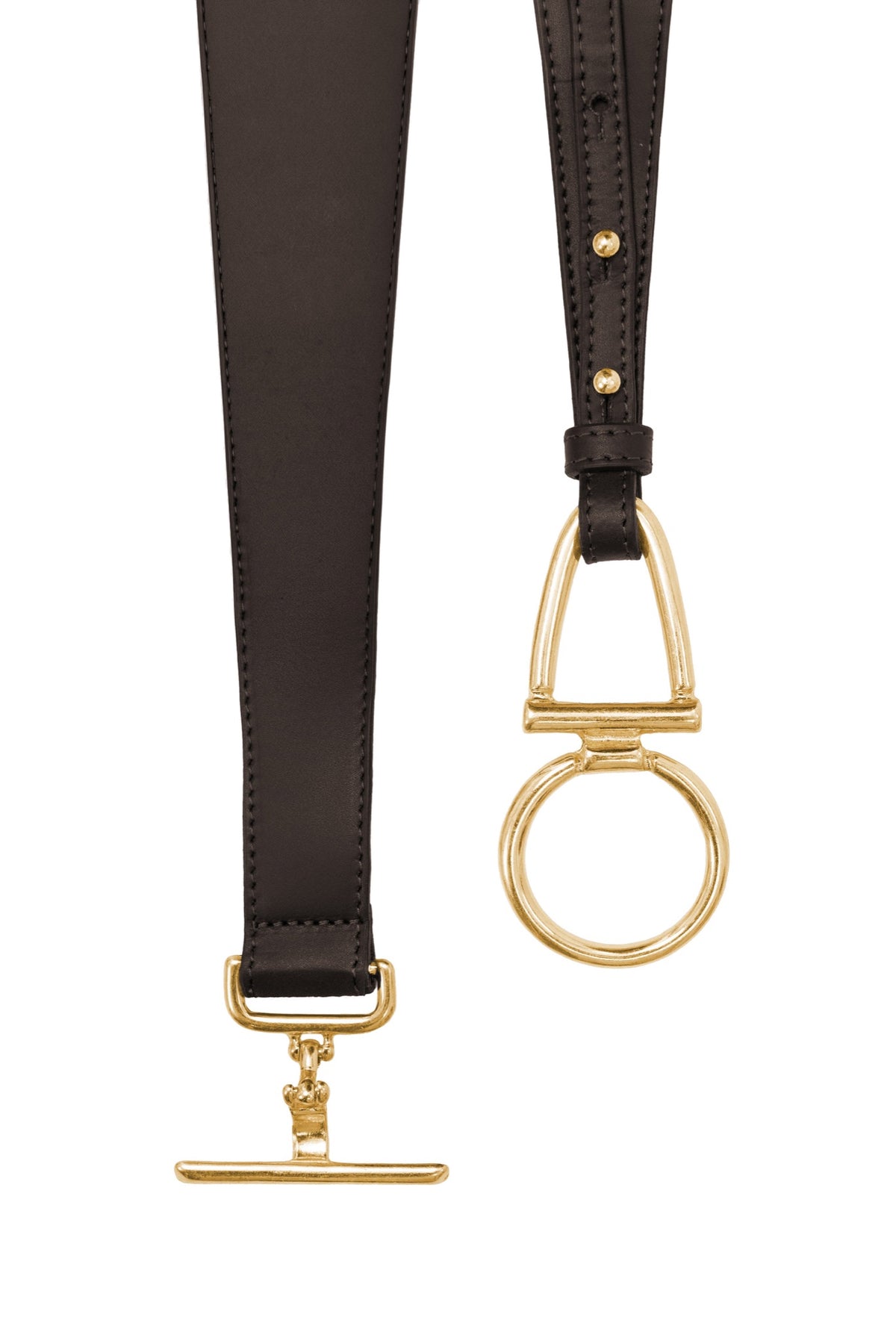 Ceinture Alaia en cuir à boucle dorée — Marron — vue 6