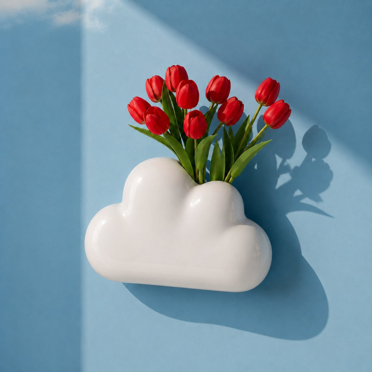 Vase Grand Nuage en céramique — Upside Stories — Blanc — mise en situation 3 | Appart 17 Bruxelles