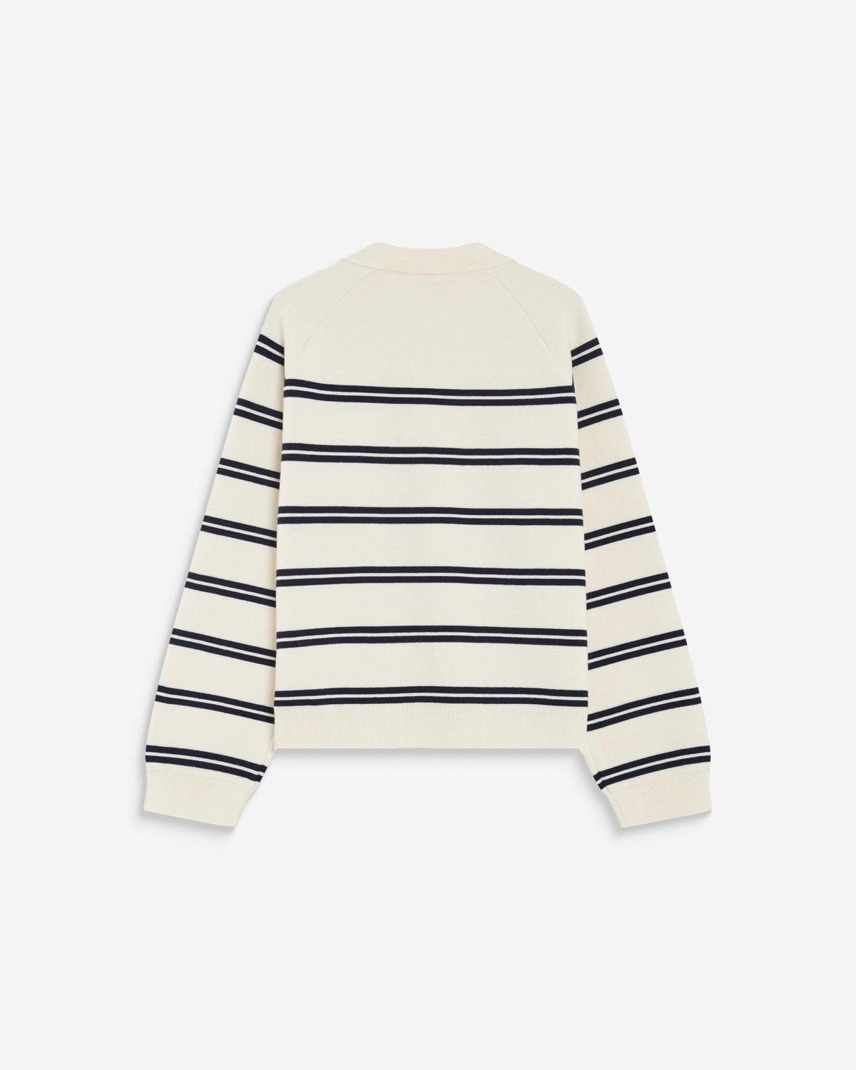 Ardenis Cardigan rayé col chemise en maille Milano — Grace & Mila — Écru — packshot, dos 8 | Appart 17 Bruxelles