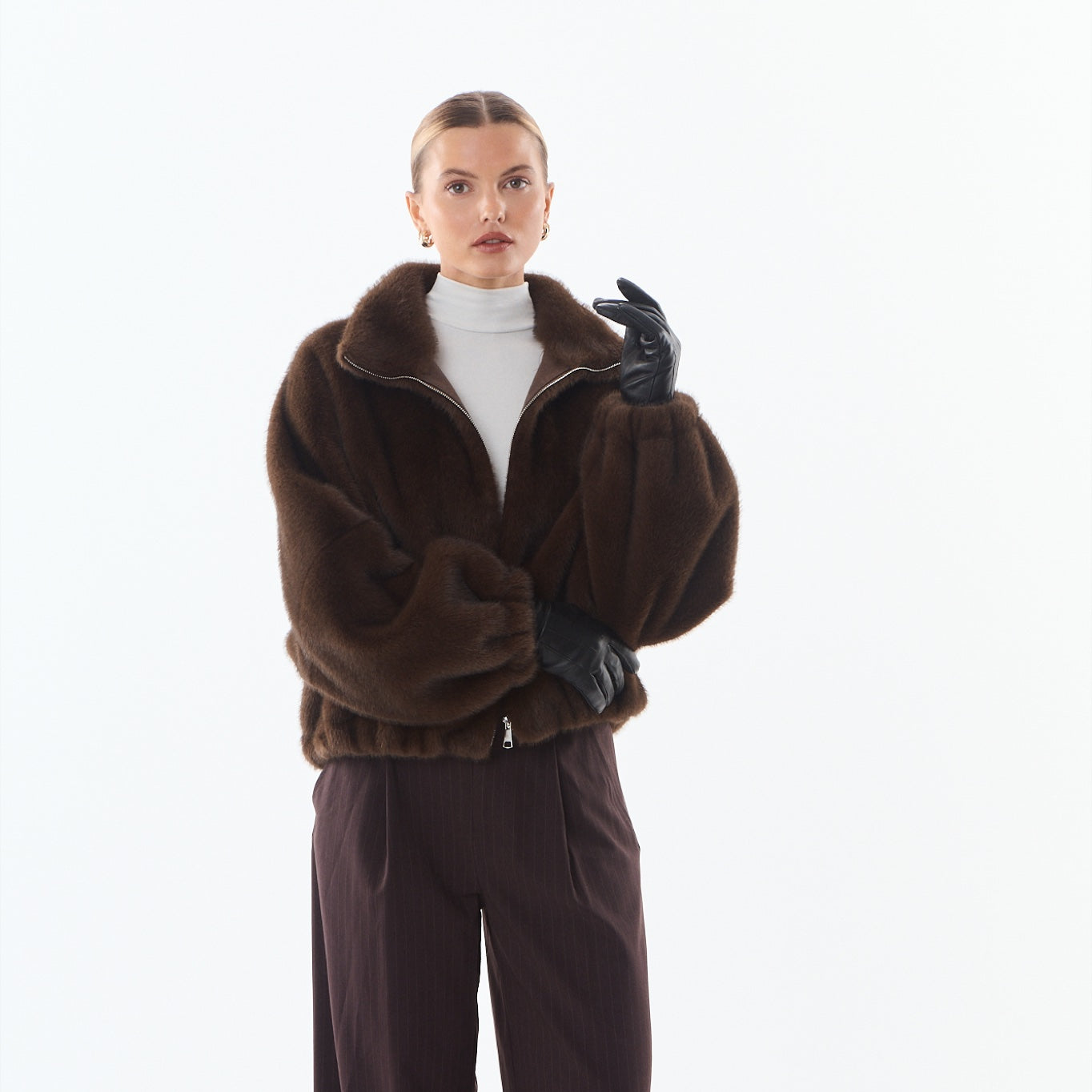 JOSIE Blouson en fausse fourrure — Marron — Giovanni Paris