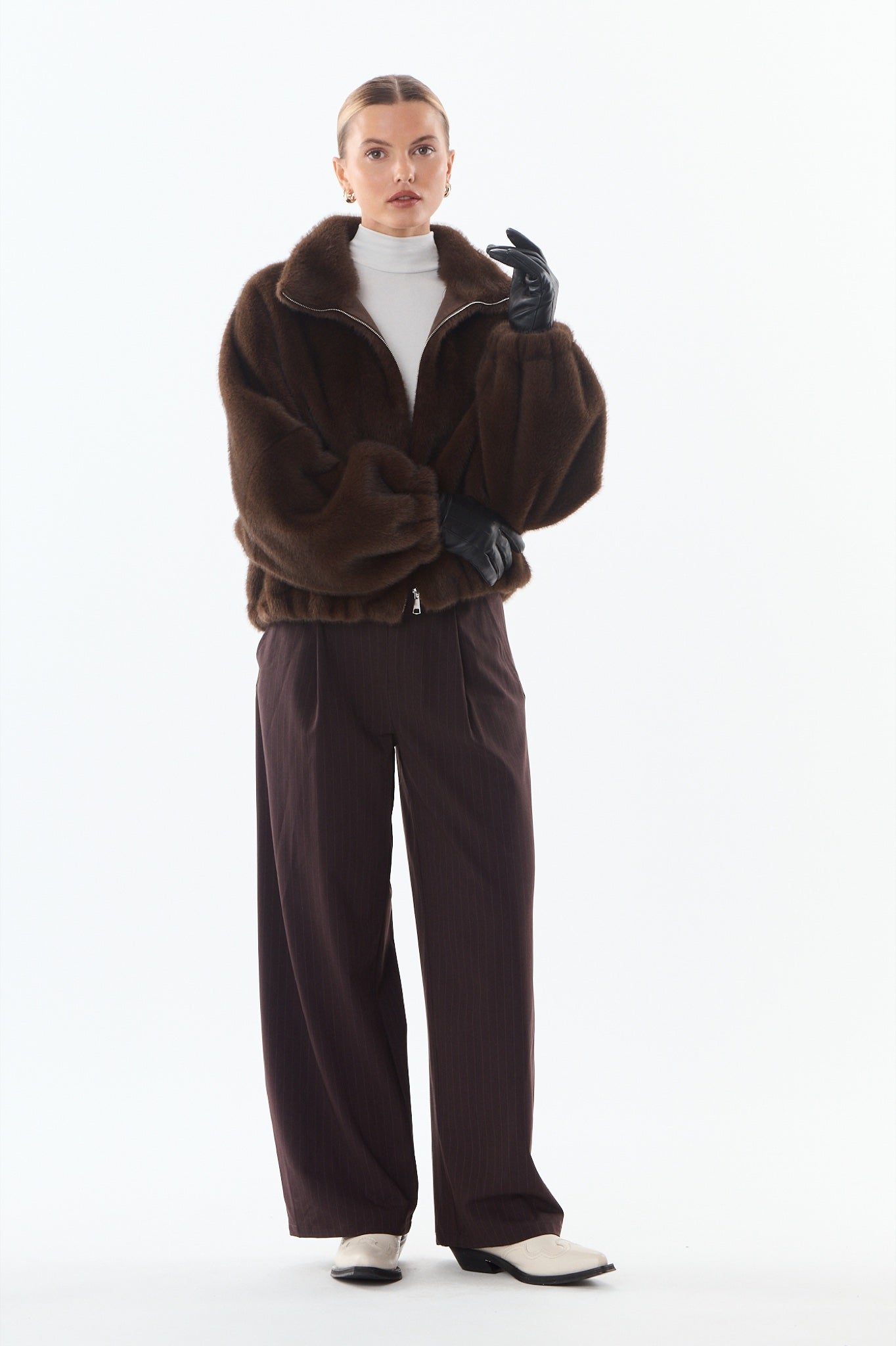 JOSIE Blouson en fausse fourrure — Marron — Giovanni Paris