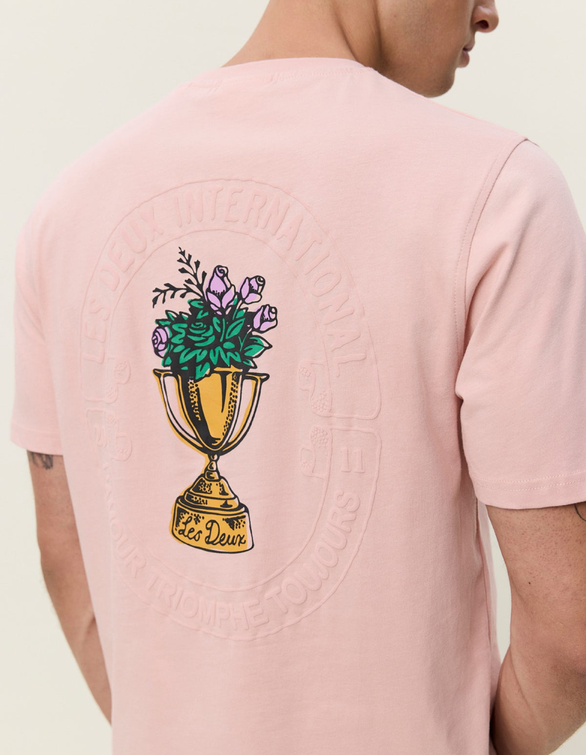 Flower Trophy T-shirt imprimé coupe fleurie — Les Deux — Misty Rose Pink — détail 3 | Appart 17 Bruxelles
