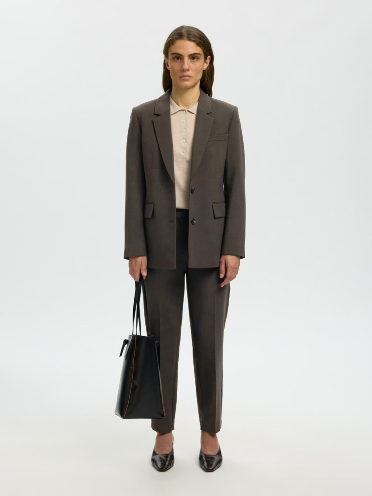Selected SLWRITA Blazer classique en maille chinée — Delicioso Melange — vue 3