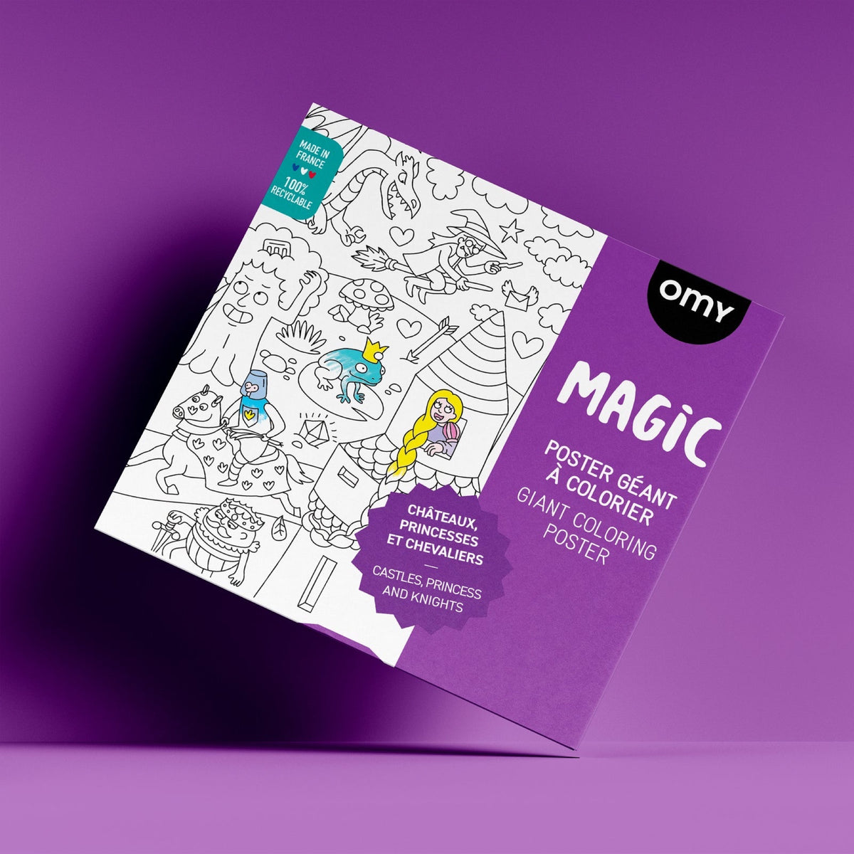 Poster géant à colorier 70 × 100 cm — OMY — Magic — packshot | Appart 17 Bruxelles
