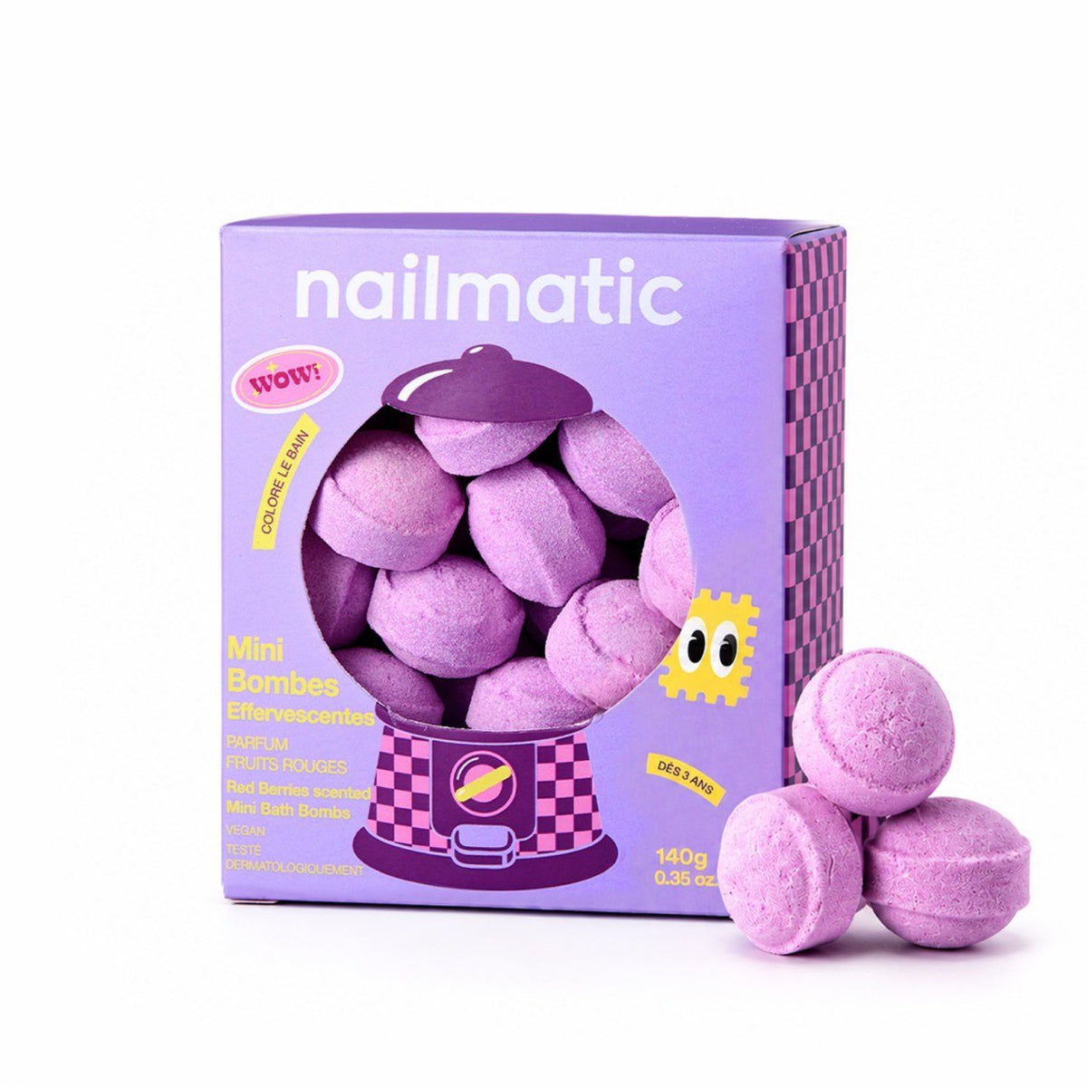 Mini billes de bain effervescentes, 14 billes — Nailmatic — Berry Bloom — packshot | Appart 17 Bruxelles