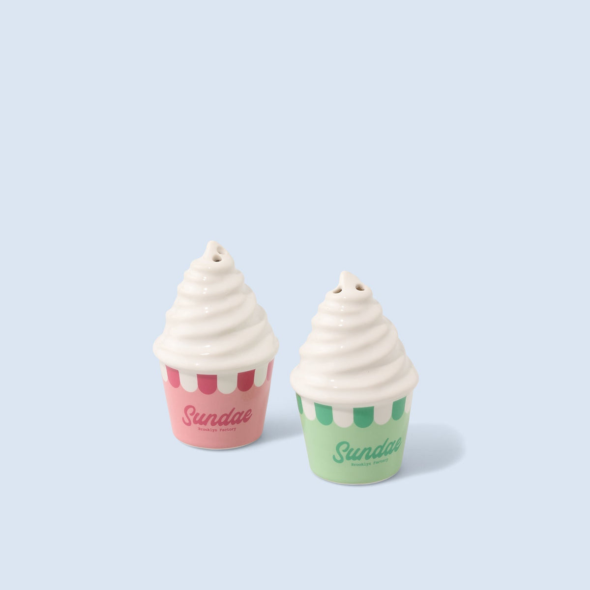 Fluid Market Sel & Poivre Sundae en céramique — Fluid Market — Rose & vert — packshot | Appart 17 Bruxelles