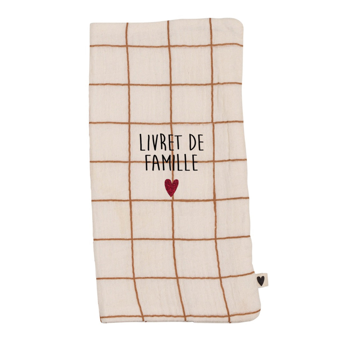 Protège livret de famille en gaze de coton brodé — Atelier Wagram — Grands carreaux « Livret de famille » — autre vue 4 | Appart 17 Bruxelles